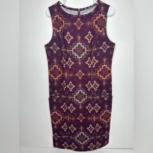 Pendleton for anthropologie southwestern Aztec Wool shift dress 10